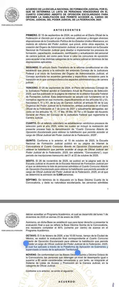 ErnestoGuerra_'s tweet photo. 🗞️📰 DICE EL ÓRGANO DE ADMINISTRACION JUDICIAL QUE SE DESLINDA DE LA EMPRESA TERRITORIUM LIFE PERO…

En febrero de 2026 se realizó el Cuarto concurso de oposición escolarizado en el PJF a través de la Plataforma supervisada por Territorium.

📸del OAJ y redes https://t.co/br6ECa7HLi