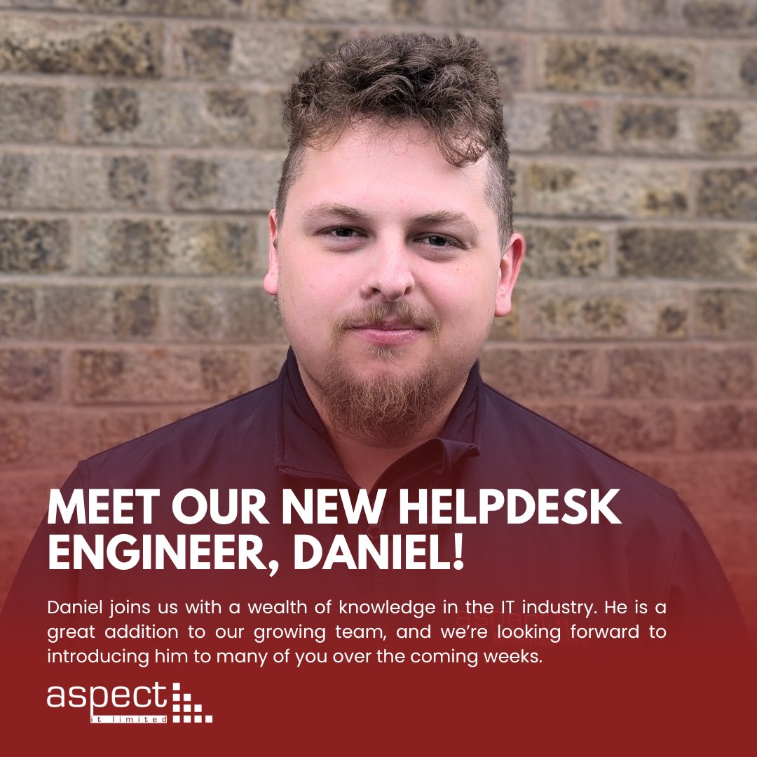 AspectIT's tweet photo. 🙎🏼‍♂️ Introducing our new helpdesk engineer, Daniel! 

We’re pleased to welcome Daniel to the Aspect IT team as our new Helpdesk Engineer. Daniel will be supporting our clients with day-to-day IT queries, troubleshooting technical issues and helping to keep systems running smoothly. https://t.co/ju1TttjveE