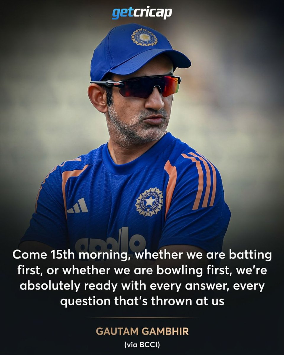 getCricap's tweet photo. Gautam Gambhir has set the tone ahead of the Sri Lanka Test tour. 🗣️🇮🇳

The India head coach believes the two-match series is the perfect opportunity for the team to make a statement and build momentum for the challenges ahead. 💪🏏

Can Team India deliver a strong performance under Gambhir's guidance? 👀

#GautamGambhir #TeamIndia #INDvSL #TestCricket #Cricket