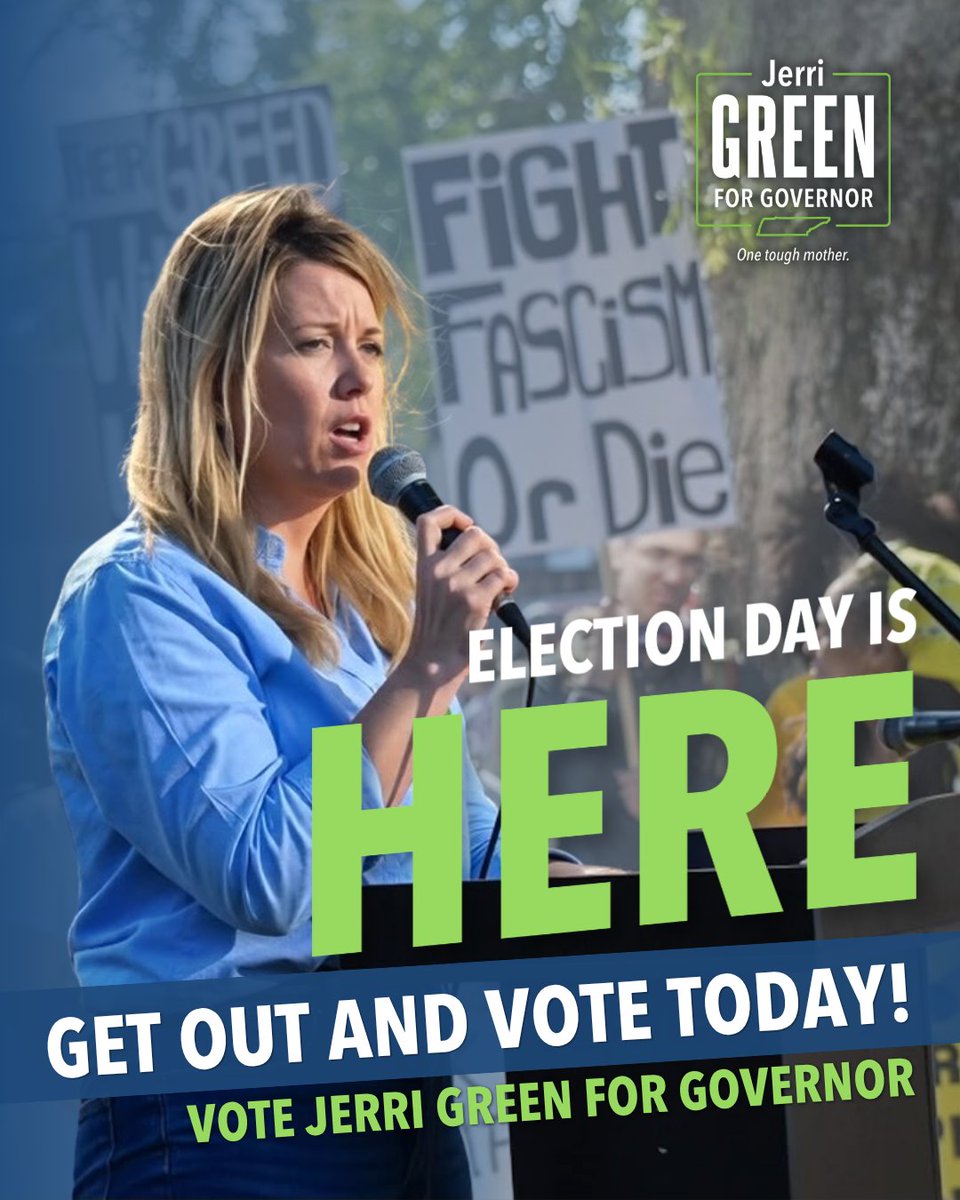 Jerri_M_Green's tweet photo. Get out to the polls and vote TODAY. I hope to have your support as the Democratic nominee for Governor.

Healthcare access, affordability, and strong public schools are on the ballot—and the future is in your hands.

Find your polling place and voter info at https://t.co/yFamrcbCOE.