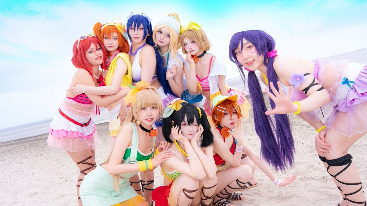 miu_miu_cos__'s tweet photo. 【動画予告✨】
夏なら...この曲！

　　🌟「μ's / 夏色えがおで1, 2, JUMP!」🌈

8/8(土)20:00 公開！！お楽しみに♡ https://t.co/BkAZPb9Kq1