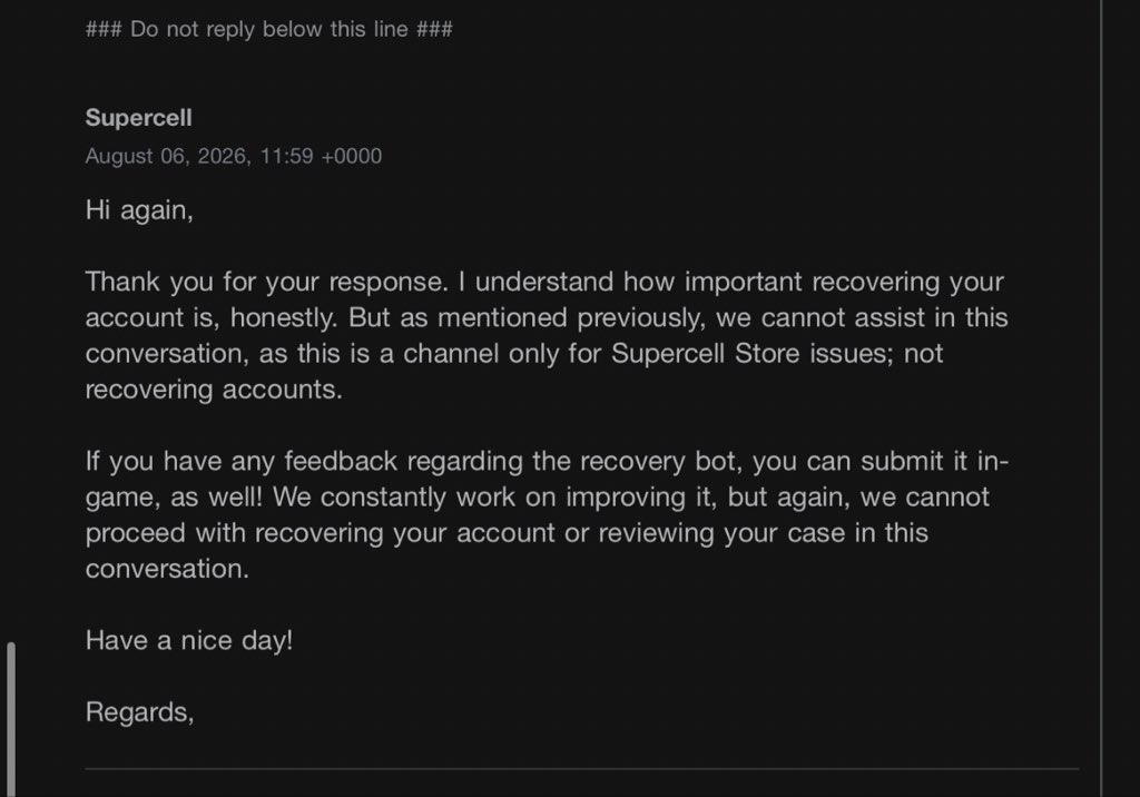 KING_IRQ's tweet photo. @ClashQuest This is how @Supercell treats elite players! I sent my official financial receipts, and they replied4times using the EXACT same copy-pasted template at (10:01, 11:59, 12:29) without even reading! Pure code-level laziness.Fix it!Tag: #YULRUU99C@Frank_Supercell #FixSupercellSupport https://t.co/H6gat8cxUi