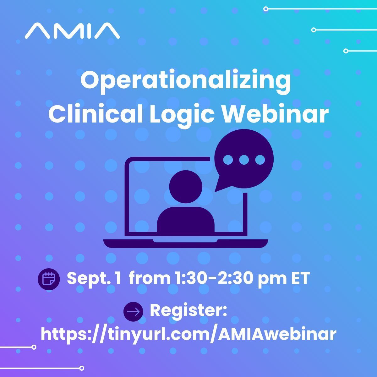 AMIAinformatics's tweet photo. AI adoption in healthcare is moving fast - is your clinical logic ready to scale? 

Join our webinar with Brian Laberge of Wolters Kluwer, Health Language, on 9/1 from 1:30-2:30 pm ET to learn more.

💻 Register now: https://t.co/7IP5RAcKEx

#HealthInformatics #DigitalHealth #AI https://t.co/cLt4dREUUv