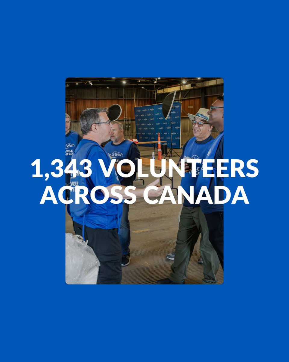 MakeAWishCA's tweet photo. Behind every wish is a community of incredible people helping make it possible, and our volunteers are at the heart of it. 💙 

Thank you for sharing your time, your compassion and your belief in the power of a wish. We couldn't do it without you. ✨

#MakeAWishCanada https://t.co/CbttFrZEYE