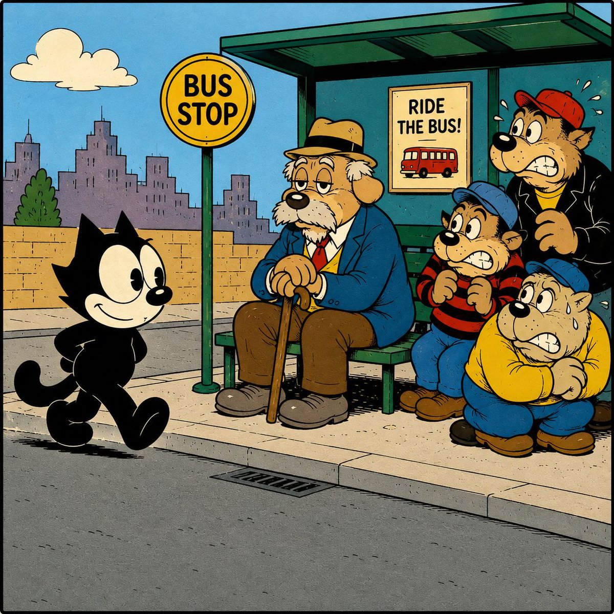 BloggingFelix's tweet photo. Think twice before you mess with old people.  We didn't get old by being stupid.

 However, some luck was needed. 

#wisdom #inspiration #vintagecartoon #wisewords #aging https://t.co/kGf9hy88Zz