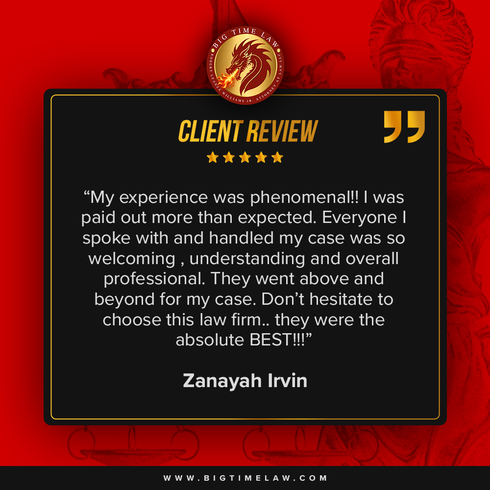 BigTimeLaw's tweet photo. ⭐⭐⭐⭐⭐ Another happy client!

“My experience was phenomenal… They went above and beyond for my case.”

Thank you, Zanayah Irvin, for trusting Big Time Law. We’re committed to fighting for every client with professionalism and dedication.

📞 855-GO-BIG-TIME 
🌐 https://t.co/vRL9Qs0PGC

#BigTimeLaw #ClientReview #PersonalInjury #Justice