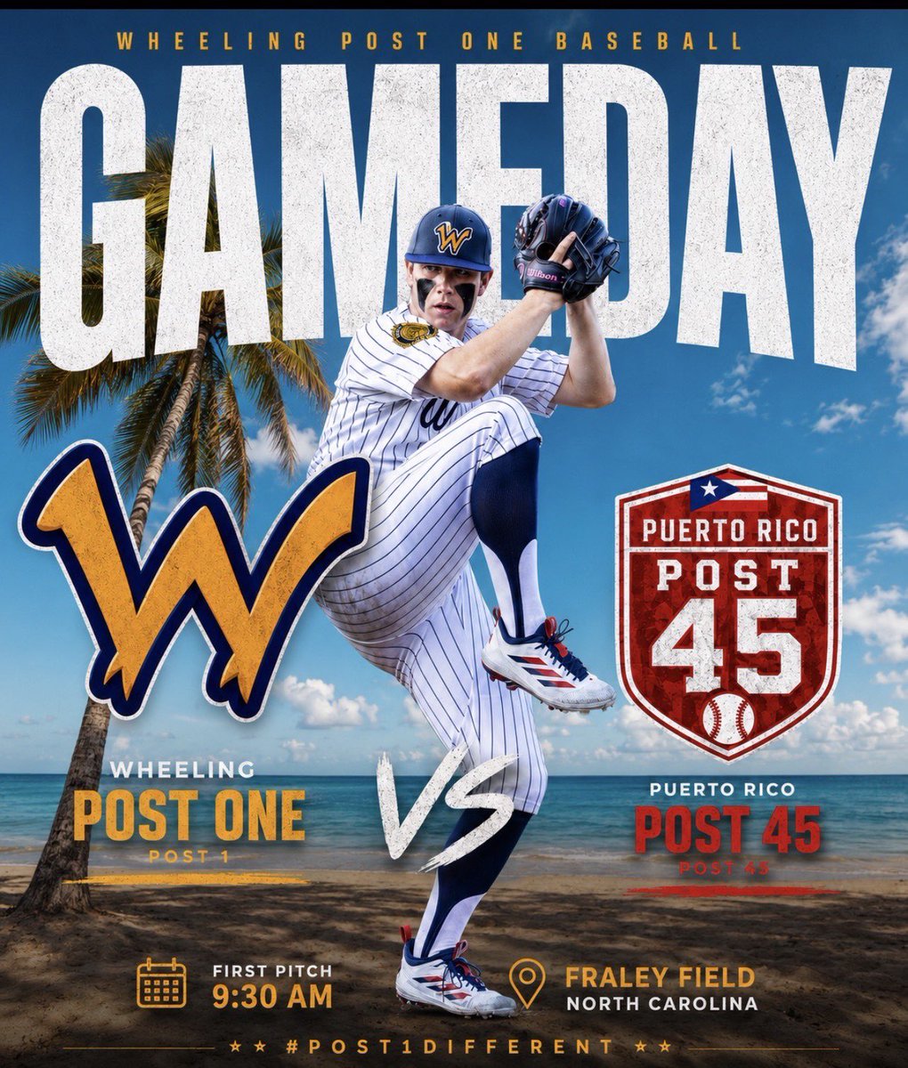 Post1_Baseball's tweet photo. Game 2 of the Southeast Region

⚾️ Wheeling vs Dorado, Puerto Rico
🏟️ Fraley Field
⏰ First pitch slated for 9:30am https://t.co/ZybNE5kAR8