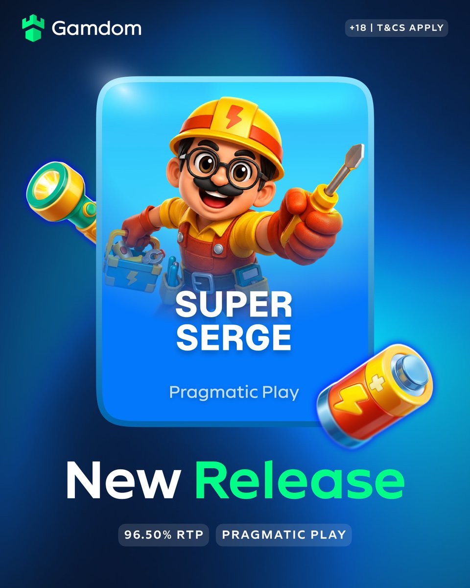 gamdom's tweet photo. Meet Super Serge!

Charge up your spins and chase wins up to 10,000x! 
💚 + 🔄 + 🆔

🔗 https://t.co/t6cEvyQhE2 https://t.co/DEueNJV21G