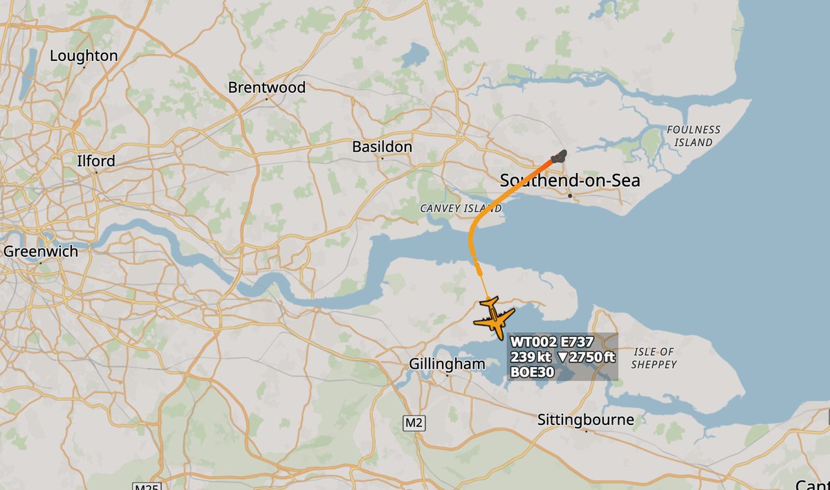 ArmchairAdml's tweet photo. #RAF Royal Air Force

Boeing E-7A Wedgetail AEW.1 1x
#43C97B WT002 - BOEING 30

The second RAF Wedgetail AEW.1 has now departed London Southend Airport with what should be it's new RAF livery.

BOEING 30 will now likely return to Birmingham Airport to continue it's testing.

@MATA_osint