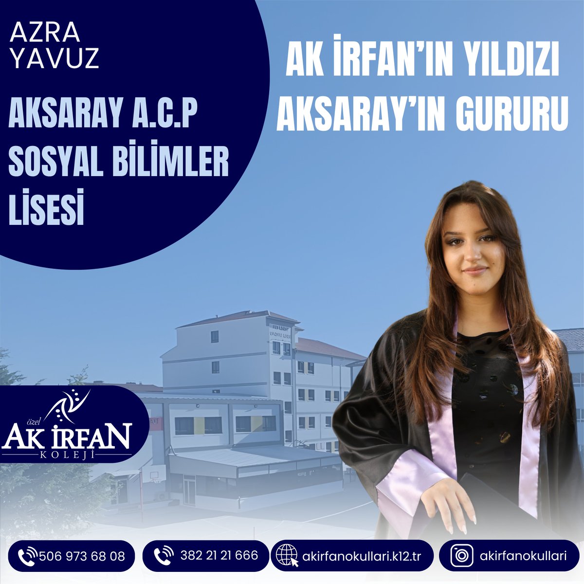 Akirfankoleji's tweet photo. AK İRFAN’IN YILDIZI, AKSARAY’IN GURURU!
LGS 2026 yerleştirme sonuçlarıyla Ak İrfan Koleji olarak bir kez daha büyük bir gurur ve mutluluk yaşıyoruz. Azimle çalışan öğrencilerimiz, hedefledikleri liselere yerleşerek geleceğe sağlam bir adım attılar. https://t.co/BneQRAokVc