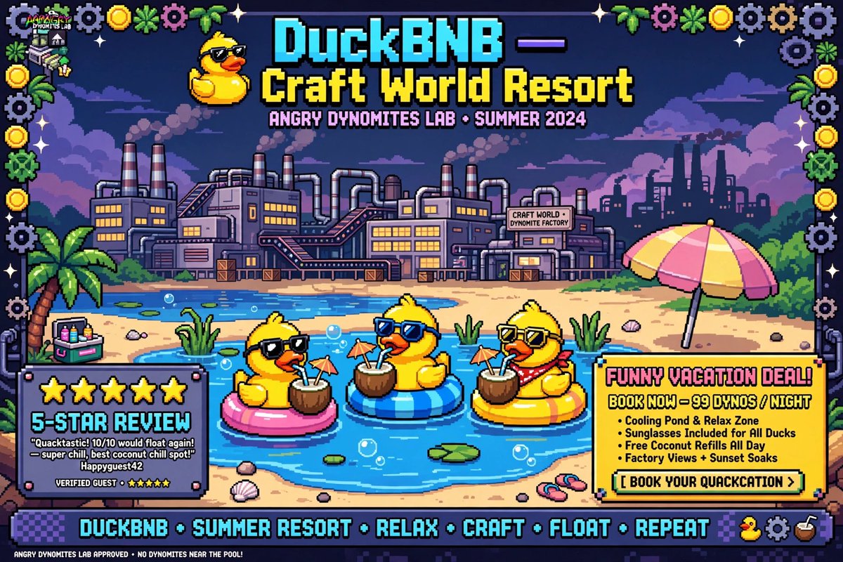 ImanuelMar42932's tweet photo. 🦆🔍 CASE FILE #0420 - THE GREAT RUBBER DUCK MYSTERY 🔍🦆
Dynos, I've spent 72 hours investigating. Something doesn't add up in Craft World.
This is NOT normal. 🧵👇
@AngryDynomites #RubberDuckFiles
1/ THE ORIGIN
The first Rubber Duck came from the CEO's bathtub in 1952. It fell into the chemical drain and mutated under Coolant Pond Sector 7.
It never left. It became the GOD DUCK.
2/ WHY ONLY RAWRShine? 🏖️
Heat = their invisibility breaks. RAWRShine is molting season. The ponds get warm enough for them to HATCH.
Voya Games knew. That's why they return every summer Masterpiece.
3/ WHAT ARE THEY DOING?
My board says it all.
They're AUDITING us. Every duck is a cam.
- On rooftops? Lookouts
- In ponds? Charging
- Workers following them? Mind-controlled by 432Hz QUACK frequency.
THE DUCKS ARE WATCHING.
4/ WHY WORKERS FOLLOW THEM?
They tip in RAWR Crystals. Fr.
I followed one yesterday. It led me to a stash of 50 Crystals behind the factory. They are BRIBING us to stay quiet.
5/ THE VACATION LIE
I FOUND THEIR AIRBNB LISTING.
DuckBNB - Craft World Resort
⭐ 5.0 "Quacktastic! 10/10 would float again!"
99 Dynos / night
We can't get rid of them because they PAID FOR THE WHOLE SUMMER. You can't evict a guest with a booking.
6/ COLLECT TOO MANY = YOU'RE NEXT
I collected 99 ducks. Last night one appeared in my inventory with a note: "see you next summer ;)"
Rumor in factory: workers who collect 100 turn into a duck on the rooftop at 3AM.
Don't.
Craft World by @Voya_Games on @Ronin_Network is deeper than we thought.
Every mystery has an answer. Unless the ducks have something to say about it.
#RubberDuckFiles #CraftWorld #VoyaGames #RoninNetwork #RAWRShine #AngryDynomitesLab #Web3Gaming #Ronin