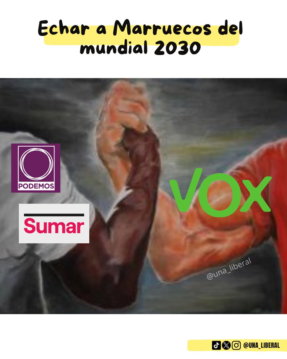LiberalDtom's tweet photo. Por fin las 2 españas se unen en una buena causa: Echar a Marruecos del mundial 2030 🤣🙌

#ceuta #invasionceuta #Marruecos https://t.co/j7jrh6LDA2