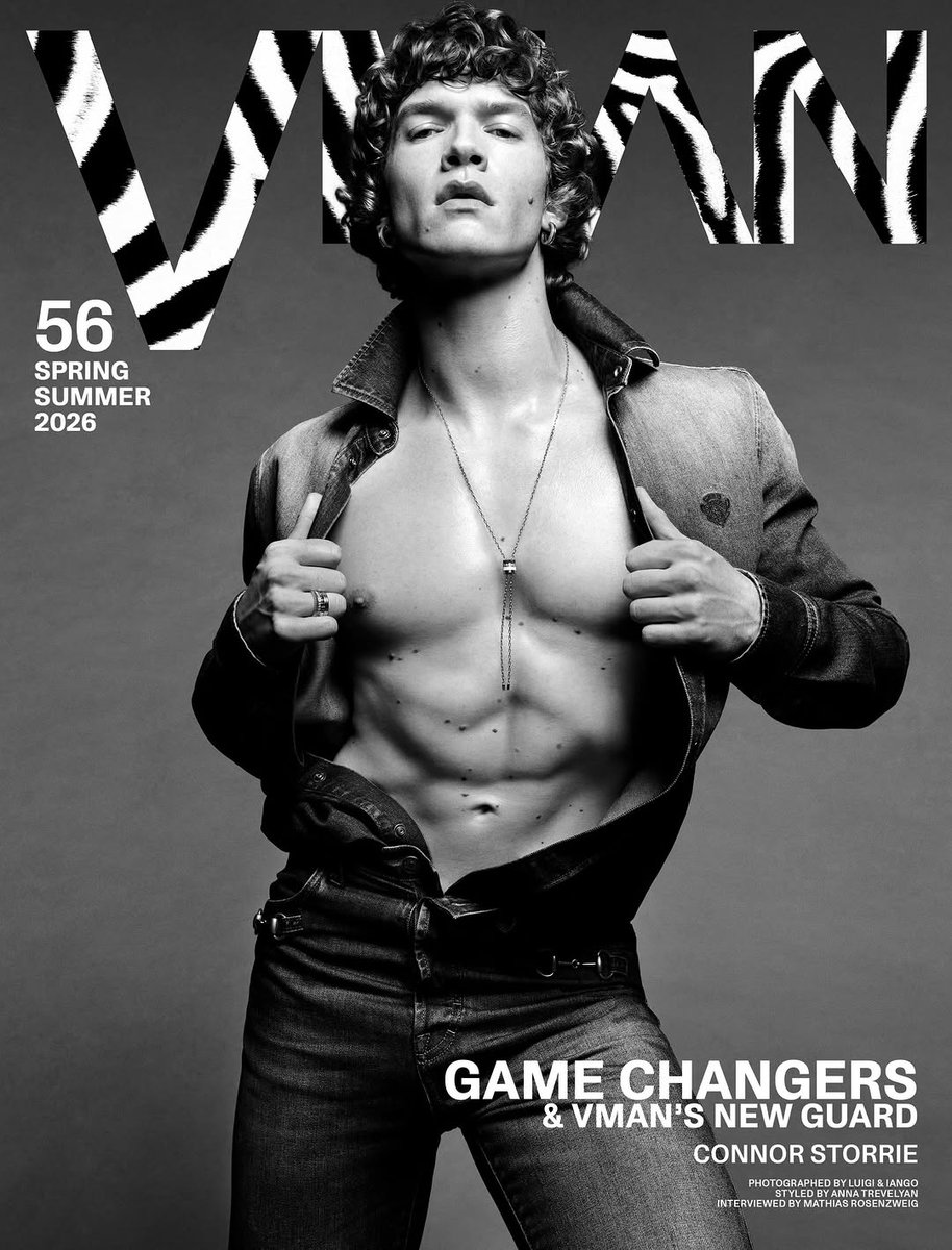 connorstorrixya's tweet photo. CONNOR STORRIE BREAKS THE ICE! 🧊 Introducing the first cover star of our VMAN 56 Spring/Summer 2026 issue.

What happens when someone waiting tables in Los Angeles, daydreaming of a bigger life, is plucked from obscurity and turned into one of the mo... https://t.co/2r8nqGIMiQ