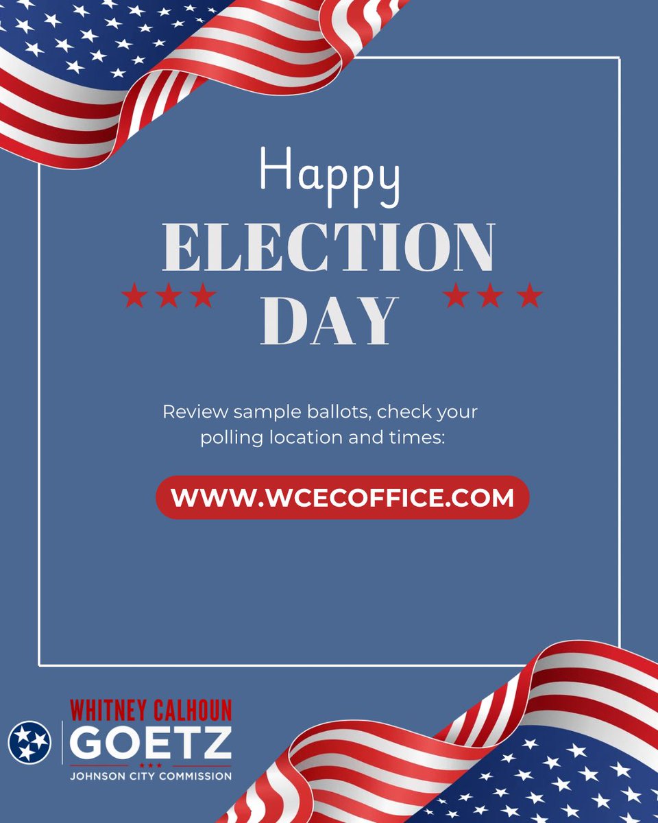 WhitneyGoetzJC's tweet photo. Happy Election Day, Johnson City! https://t.co/8tdEV3uy2I