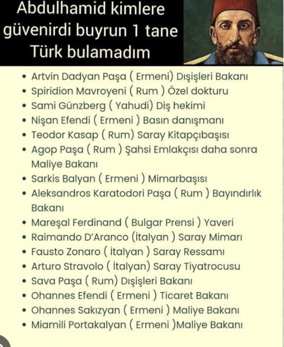 attilakhann's tweet photo. @deryacaburda he aq sarayın baş kuyumcusundan kasasına kadar herşeyi gayrimüslümlere emanet eden saray soytarılarını ittihatçılar doldurdu zaten saraya..! sadece abdulhamid dönemindeki devlet kadrosu.. https://t.co/fC8YqvxOI3