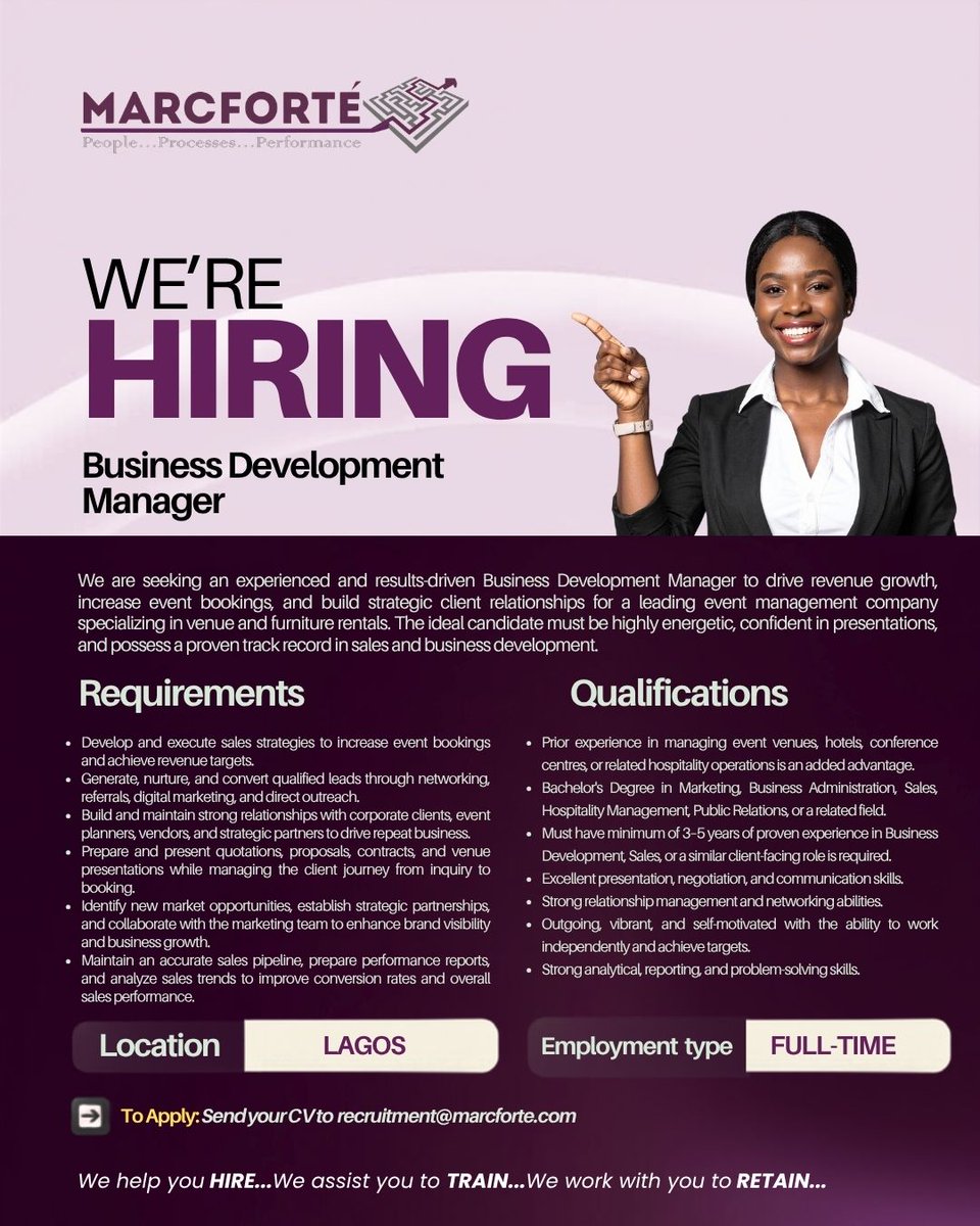 marcforteBC's tweet photo. We are Hiring!!

To apply send your CV to recruitment@marcforte.com https://t.co/JsDOkqAliL