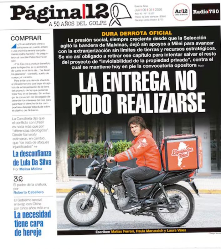lauraju35183777's tweet photo. Página 12 se supera día a día. 
#ElPaisNoSeVende https://t.co/b40AUvkYOF