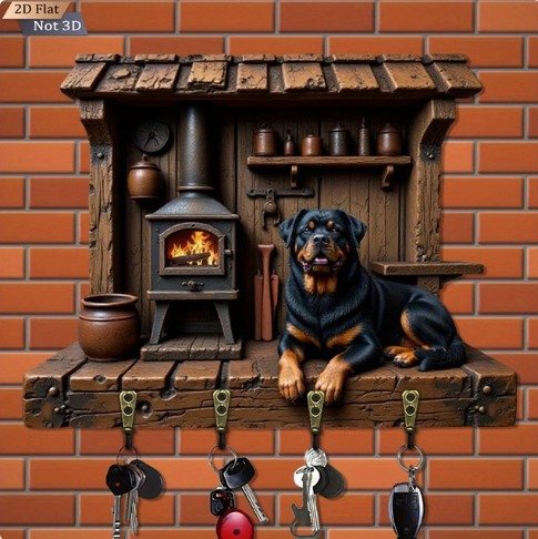 rottweiler_cute's tweet photo. 2D Flat Rottweiler Log Cabin Fireplace Wooden Key Holder😘😍 https://t.co/cIduxqmVII