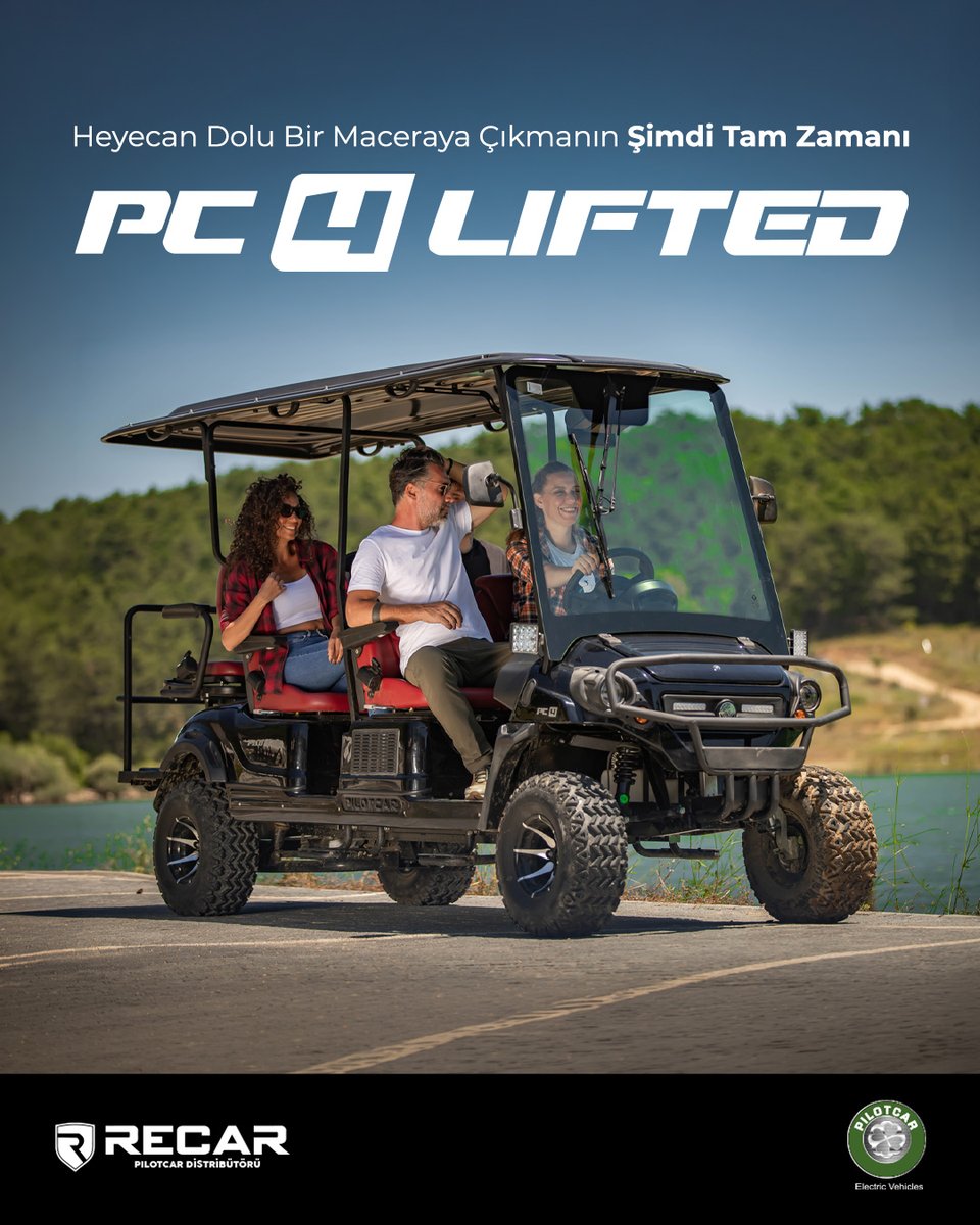 Recar_EV's tweet photo. Şimdi PC-4 LIFTED ile özgürlük ve macera dolu bir yolculuğa çıkmanın tam zamanı!

#Recar #Pilotcar #electricutilityvehicle #electricutilitycart #electricutilitycarts https://t.co/dZXOuL9tzE
