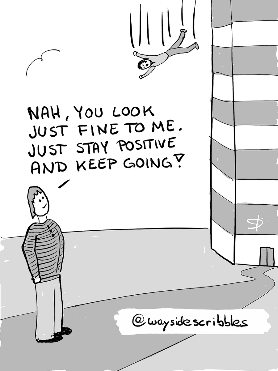 waysidescribble's tweet photo. – Nah, you look just fine to me. Just stay positive and keep going! https://t.co/G4LbGZlwMy