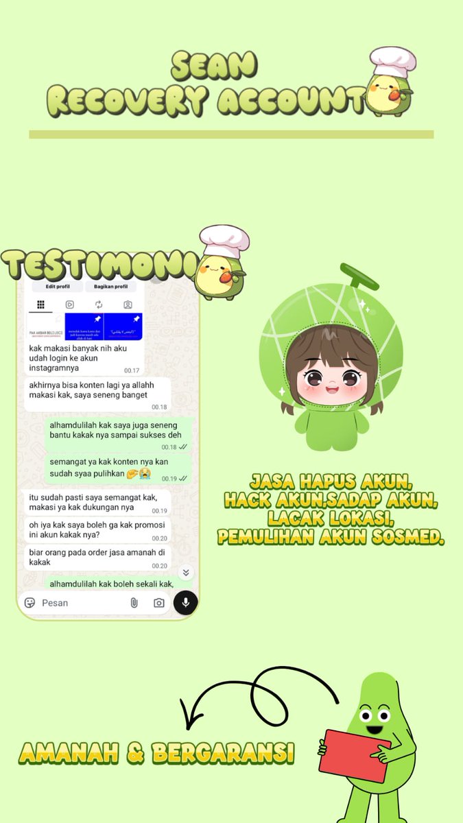 grouzzys's tweet photo. gd nite everyone✨ sean siap menerima semua keluh kesah kalian di sosial media! 

opn recovery &amp; delete account media sosial

jasa pemulihan akun
- instagram, whatsapp, x, gmail, tele

hapus akun
- facebook, tiktok, line, gtc
sadap wa, hack akun, lacak lokasi!
fsr? wa di bio🍈 https://t.co/MyfjEUnuRQ