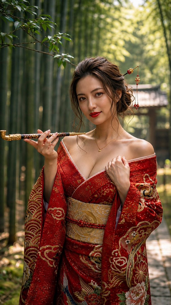 bokuone_ai's tweet photo. 竹林に溶け込む、静かなひととき。🎋
Blending into the tranquility of the bamboo forest in a beautiful kimono. ✨

#ぼくおね 
#AI美女 
#AIArt 
#Kimono 
#JapanCulture https://t.co/IU8guL61Ek