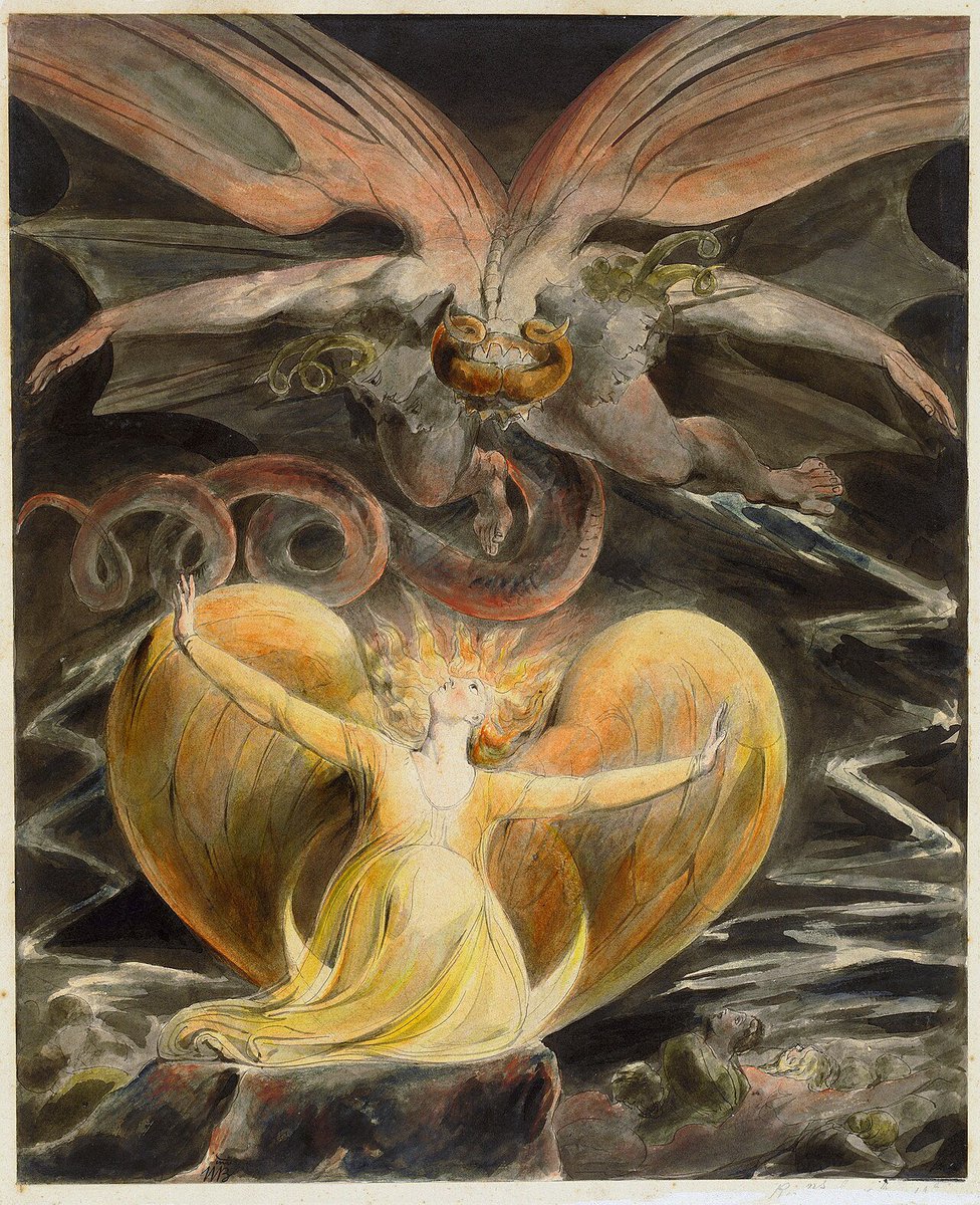 gothfyre's tweet photo. - The Great Red Dragon and the Woman Clothed in the Sun, William Blake, 1805-1810. https://t.co/F82QjvPZeL