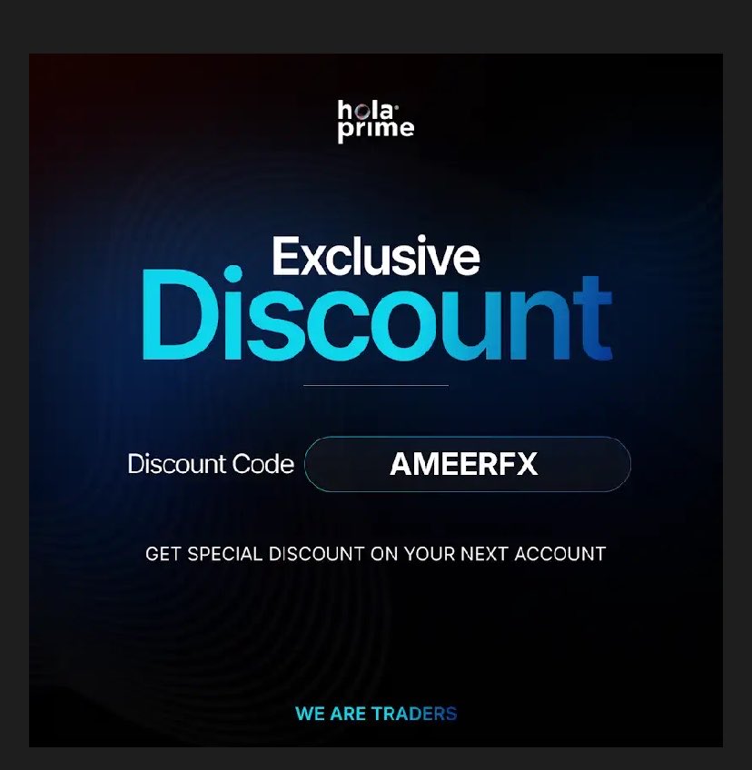 Ameerfx_'s tweet photo. Happy to announce that I’m officially partnering with @HolaPrimeGlobal 

This partnership is all about bringing more value to my community through quality prop trading content, updates, and exclusive opportunities.

Use my link: https://t.co/M9XWmm9Fcq

Discount code: AMEERFX https://t.co/GDiCMbIEp6