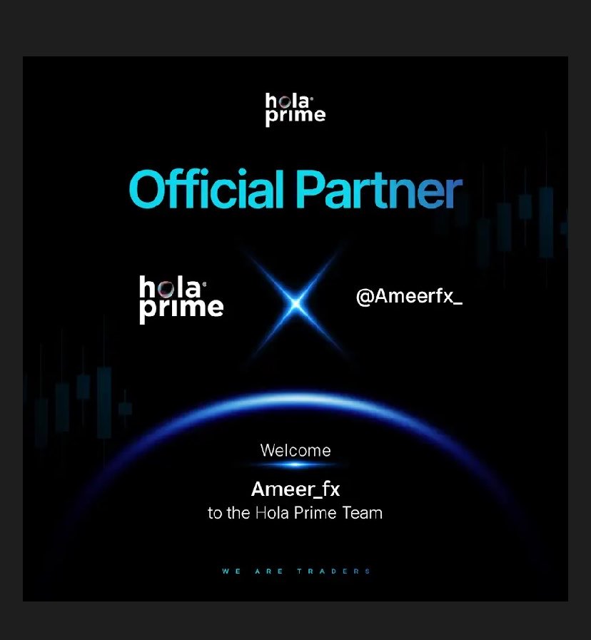 Ameerfx_'s tweet photo. Happy to announce that I’m officially partnering with @HolaPrimeGlobal 

This partnership is all about bringing more value to my community through quality prop trading content, updates, and exclusive opportunities.

Use my link: https://t.co/M9XWmm9Fcq

Discount code: AMEERFX https://t.co/GDiCMbIEp6