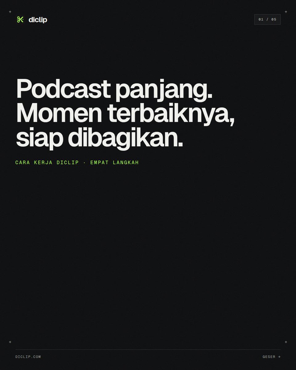 dicl_ip's tweet photo. Cara kerjanya empat langkah:
tempel, bandingin, rapikan, export.

yang beda: lo nggak buka editor kosong dulu. bisa video sendiri, atau dari podcaster terkenal.

Carousel lengkap di IG https://t.co/GH5SEksbR6

Cobain gratis: https://t.co/M4D3TdN6C8 https://t.co/JrWxs9gaER