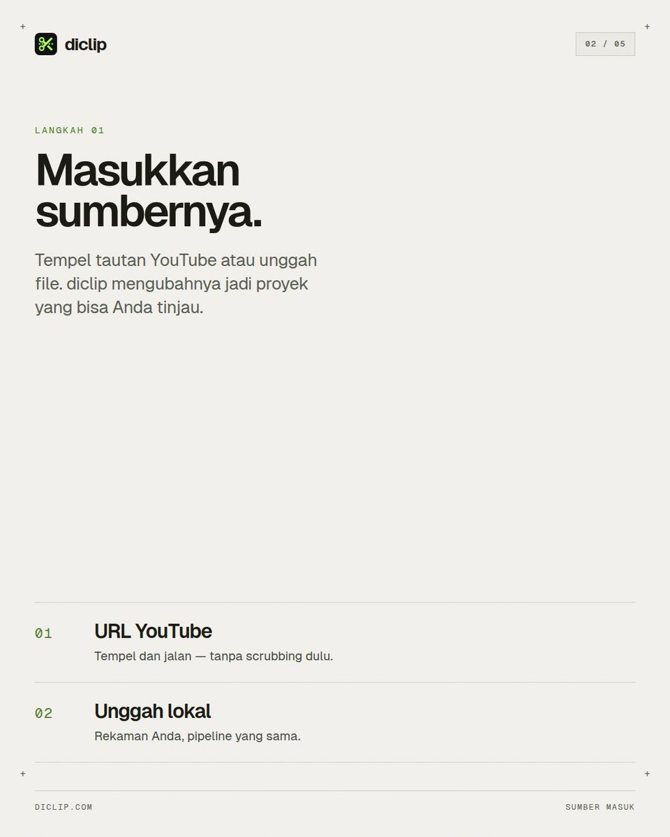 dicl_ip's tweet photo. Cara kerjanya empat langkah:
tempel, bandingin, rapikan, export.

yang beda: lo nggak buka editor kosong dulu. bisa video sendiri, atau dari podcaster terkenal.

Carousel lengkap di IG https://t.co/GH5SEksbR6

Cobain gratis: https://t.co/M4D3TdN6C8 https://t.co/JrWxs9gaER