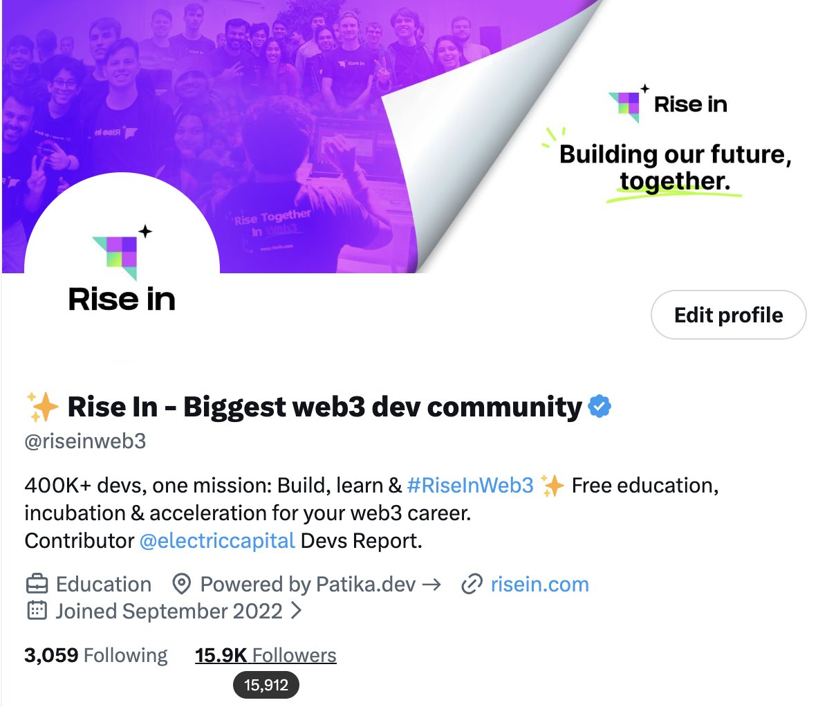 riseinweb3's tweet photo. something new is live on https://t.co/HJwiwyrm22 and we're not saying what yet 👀

full announcement dropping soon. 

15,912 strong, 88 from 16K - you know what to do. 🔜 https://t.co/LO01v40jTz
