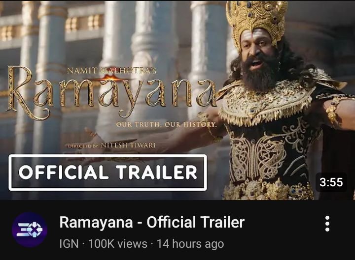 aresthethird2's tweet photo. Movie about Prabhu Shri Ram and YouTube thumbnail is of Ravana 🙃 

#Ramayana https://t.co/BnXSGyfkuy