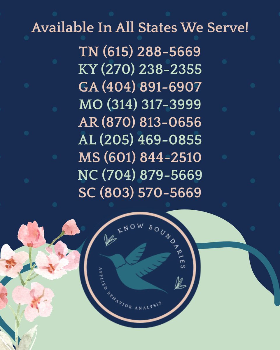Know_Boundaries's tweet photo. Looking for autism support? Know Boundaries offers free consultations, ABA therapy and ASD Diagnostic Evaluation Services. In-person appointments are available in Brentwood, TN, and Winchester, KY. Cigna members have no waitlist or prior authorization!
https://t.co/AYHzlJfgbi https://t.co/qnUryjVP5d