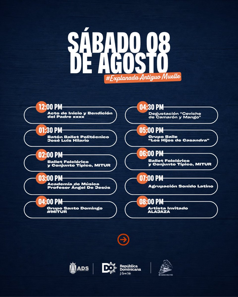 TurismoRD's tweet photo. El sabor de Sánchez tiene su propia agenda. 🦐

Gastronomía, folklore y cultura se dan cita este 8 y 9 de agosto en la Capital del Camarón. https://t.co/IPefGtLpxK