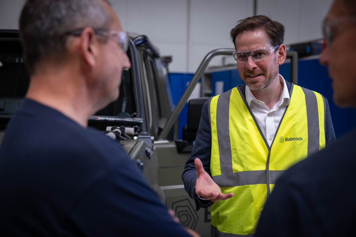 Babcockplc's tweet photo. Great to welcome Alex Ballinger to our Walsall site this week showcasing how we support UK defence, security and emergency services. From specialist and armoured vehicles to the GLV programme, we're helping keep people safe while sustaining high-skilled jobs in the West Midlands. https://t.co/LyuxDg6tD5