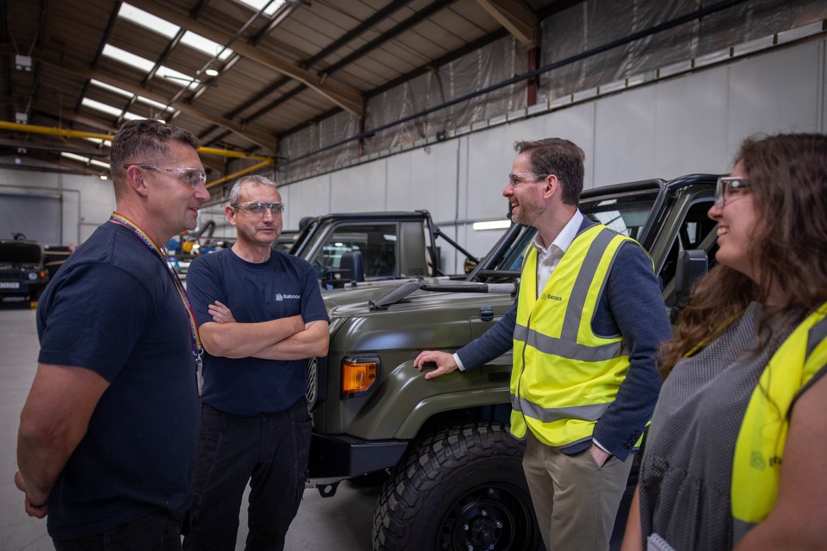 Babcockplc's tweet photo. Great to welcome Alex Ballinger to our Walsall site this week showcasing how we support UK defence, security and emergency services. From specialist and armoured vehicles to the GLV programme, we're helping keep people safe while sustaining high-skilled jobs in the West Midlands. https://t.co/LyuxDg6tD5