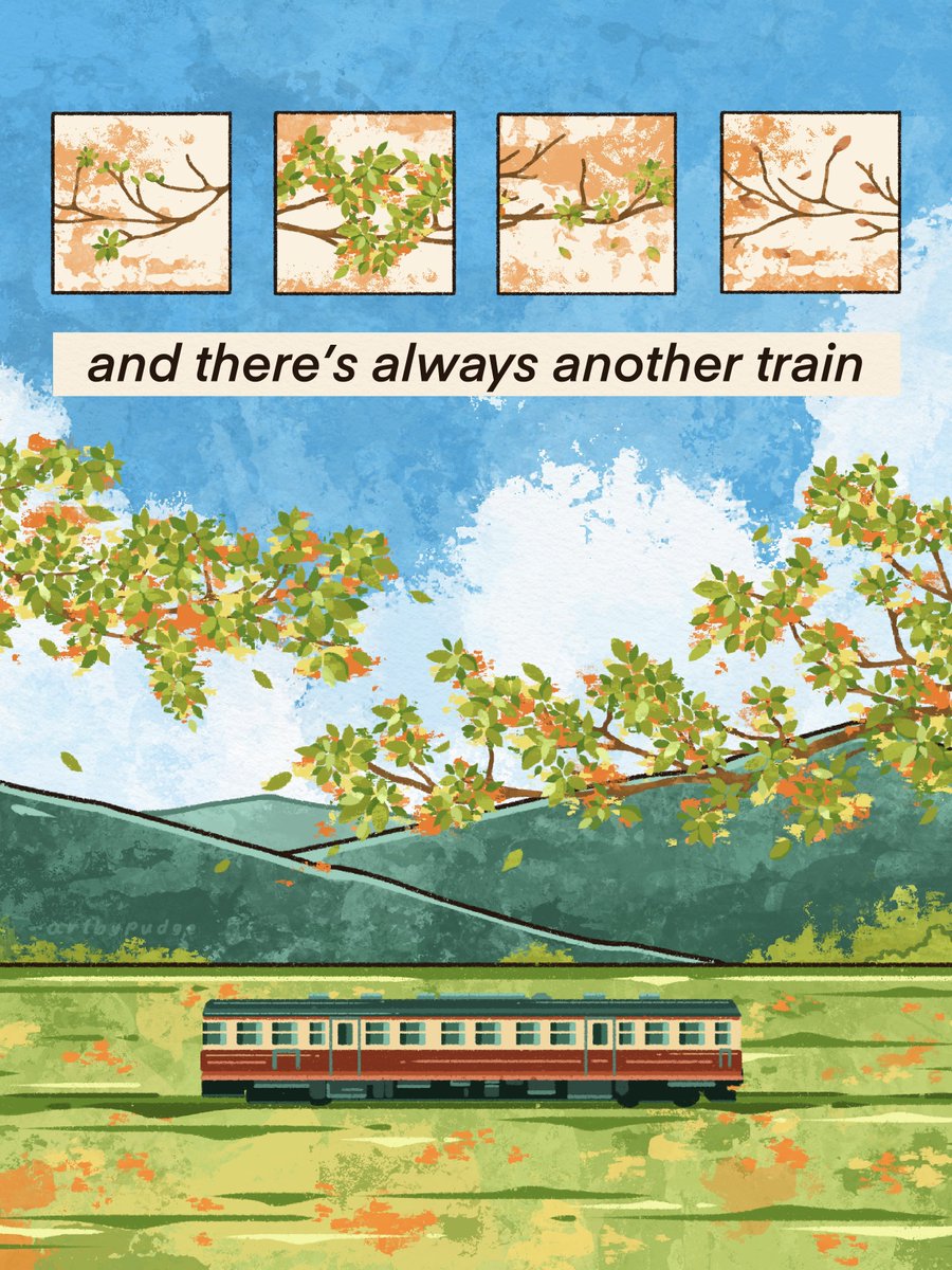 artbypudge's tweet photo. and there’s always another train 🚞🍃 https://t.co/PDqGxnARHc