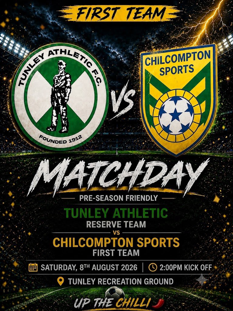 ChiliSportsFC's tweet photo. ⚽ MATCHDAY | THIS WEEKEND ⚽
It's almost time to get back out there! 💙
🆚 Tunley Athletic Res
🏆 Pre Season Friendly
📅 Sat 8th August
🕒 2:00pm KO
📍 Tunley Rec BA2 0DZ
The lads will be looking to put in a strong performance.
#COYC #UpTheChilli https://t.co/CvBfe5tuea