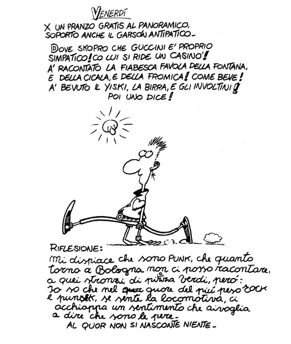 Dischivolanti's tweet photo. Francesco Guccini by Andrea Pazienza. https://t.co/Nxd2WZfWfd