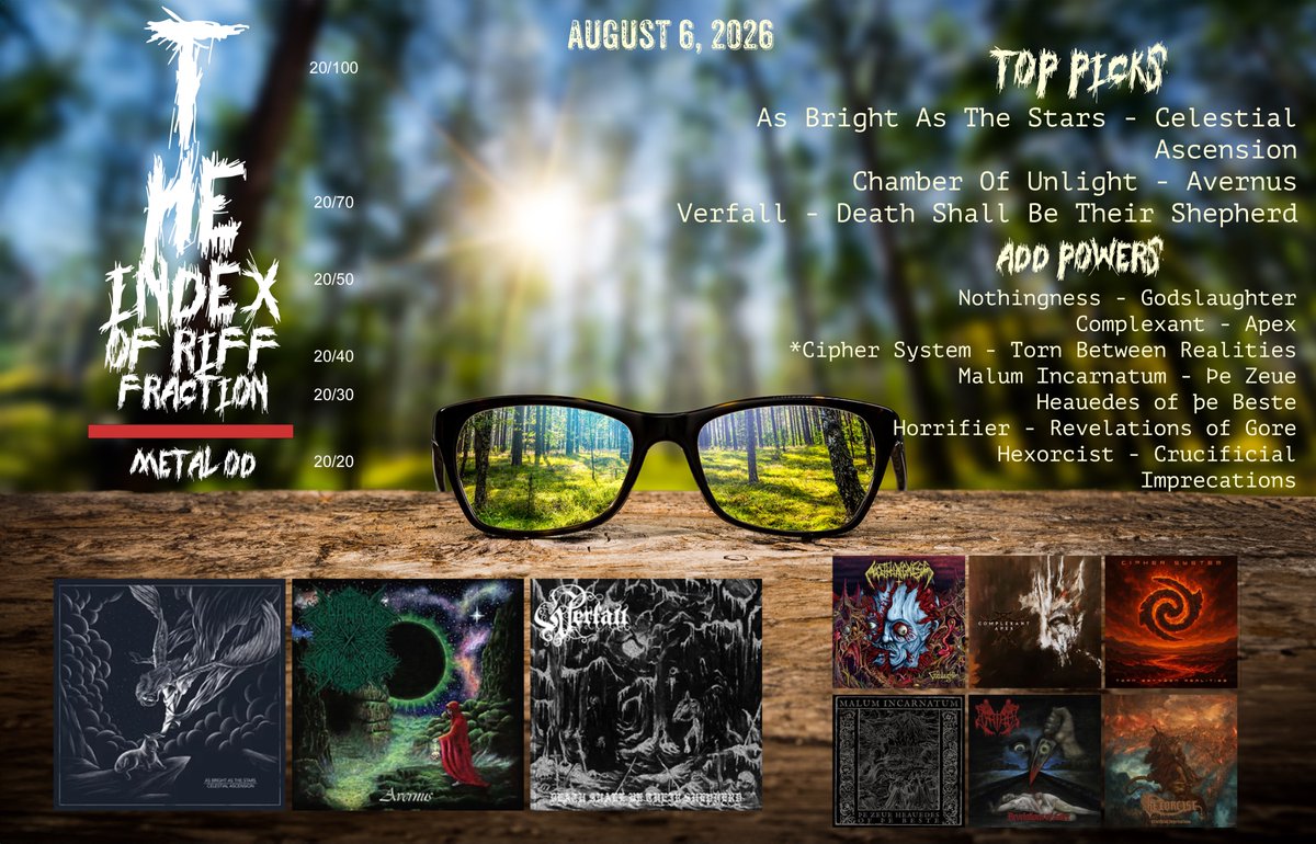 C_DeAngelis's tweet photo. #IndexofRiffFraction Week 30 courtesy of
@KMANRIFFSMetal #FFFJul31
Mostly underwhelming July overall, but went out with a bang! 2026 is year of the black-gaze for me apparently... Loved the other 2 releases in the Tops, Nothingness just missed.
#metalOD #metalTwitter #IoRAug06 https://t.co/nGsszvfy51