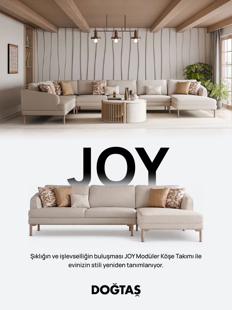 Dogtas's tweet photo. Modüler yapısı ve modern çizgileriyle JOY Modüler Köşe Takımı, yaşam alanınıza hem konfor hem de esnek bir kullanım sunar.

Farklı yaşam alanlarına uyum sağlayan tasarımıyla JOY Modüler Köşe Takımı, evinizde şıklık ve rahatlığı bir araya getirir.

#Doğtaş #EvimdeDoğtaşZevki #JoyKöşeTakımı #KöşeTakımı #Mobilya #EvDekorasyonu