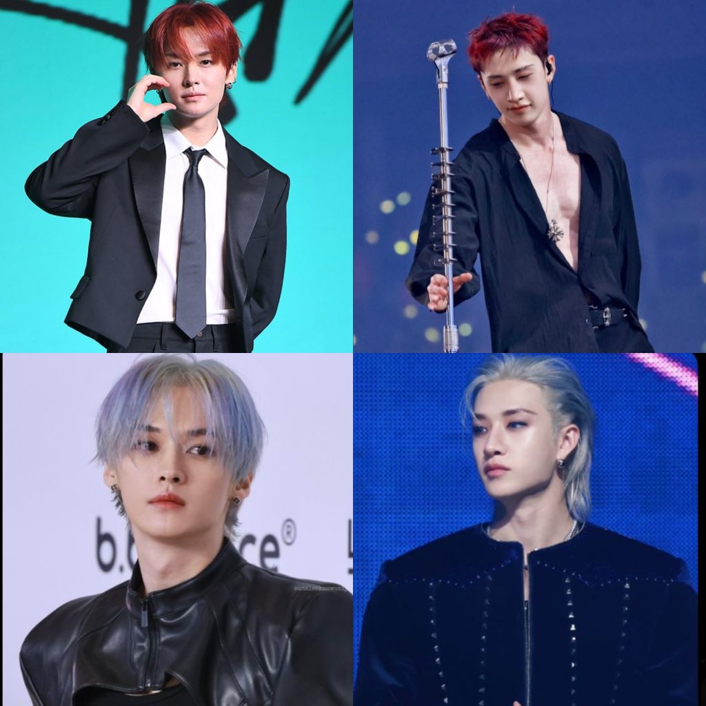 witch1vy's tweet photo. I love how chan and leeknow dyes their hair same colour one after another. https://t.co/59bZ7weISd
