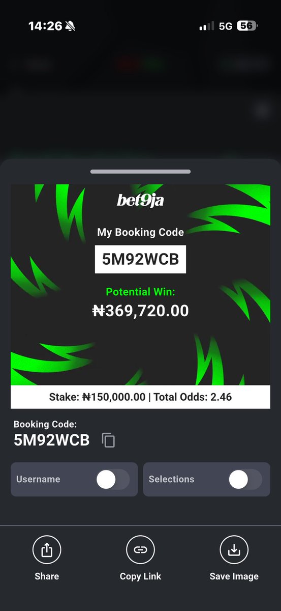 oddsbymega1's tweet photo. 5M92WCB

5M932PT

#Bet9jaCode https://t.co/kBxfik1sra
