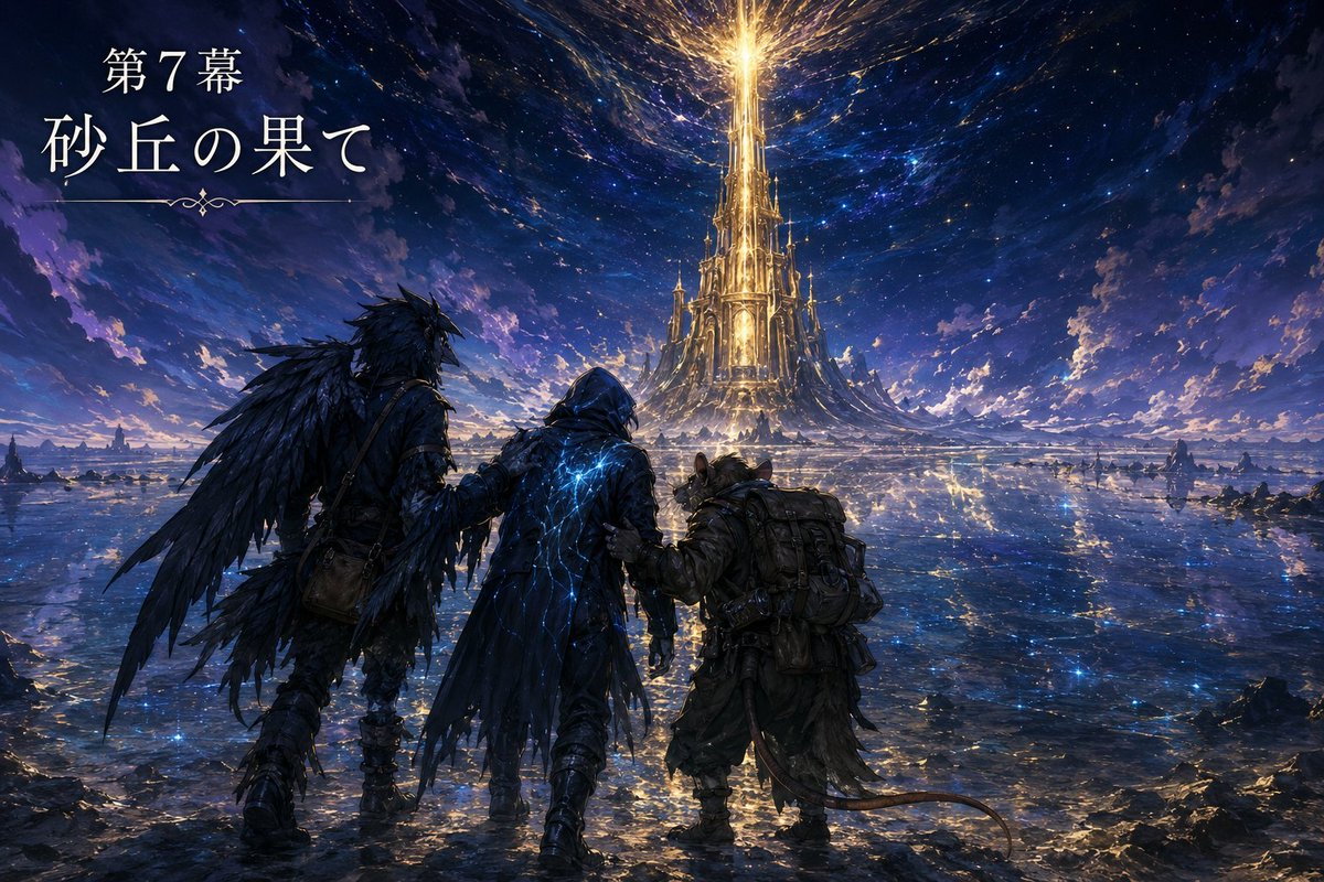torneo0628's tweet photo. 【あらすじ】
記憶を取り戻すため、世界の果てを目指す三人。
旅の途中で遭遇した異形の怪物「ハスク」との死闘の中、カインのルミナは大きく成長し、その代償として三人は深い傷と疲労を負いながらも、ついに世界の果てへと辿り着くのだった。
#ダークファンタジー 
#小説投稿 https://t.co/9MBninEjhG