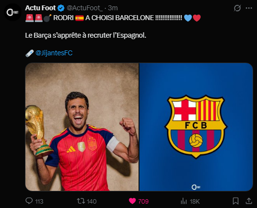 Zyro0708's tweet photo. @ActuFoot_  WAHHHHHHHHHHHHH RODRI AU BARCA !!!!!!!!!!!!! gjidzgjizegj)iozipj https://t.co/QT3WN6zpPJ