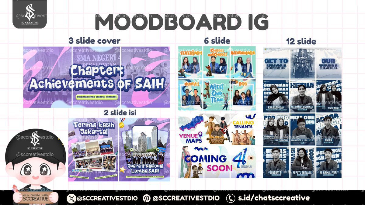 sccreative2's tweet photo. haloo aku open edit foto, edit video, design grafis (Design Poster, Pamflet, Banner sidang, Moodboard, Twb, Infografis, Feeds, Story, Logo, Freebies, Brosur, Stiker, Jersey, dll)🙆🏻‍♀️

✅ all req bisa, free revisi
✅ proses cepat, trusted 
☎️ wa @sccreativestdio

#zonauang #zonaba https://t.co/3agm9FSAb5
