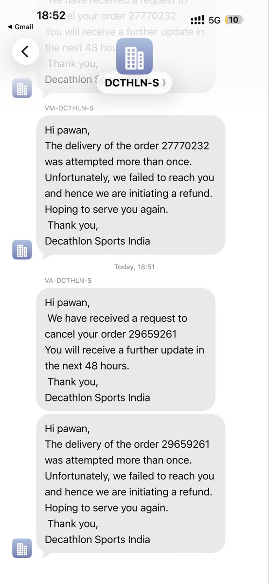 PiereGreen09's tweet photo. @Decathlon @Decathlon_ind how &amp; why do you take a order which you know you can’t deliver ? That too in a city like #sonipat. Items arrived at Sonipat but not being delivered and now being cancelled ..#ridiculing customer service? https://t.co/JBEvC0VmIo