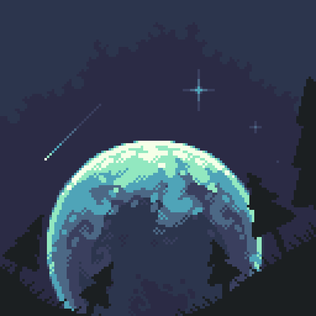 volcanojungle's tweet photo. Blue moon (2022)

#pixelart #aseprite https://t.co/pGaFN2R2ow