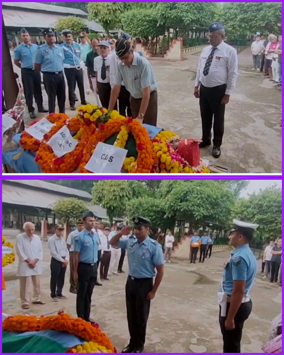 PoornimaNimo's tweet photo. With profound grief, I inform my followers that my father, a Wing Commander in the Indian Air Force (Retd) has passed away.

I express my heartfelt gratitude to the Indian Air Force and Air Chief Marshal Amar Preet Singh for giving him the dignified and honourable farewell that a soldier truly deserves.

Jai Hind. 🇮🇳